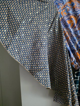 Abito lungo donna patchwork con maniche ampie
