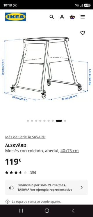 Minicuna bebé ÄLSKVÄRD IKEA