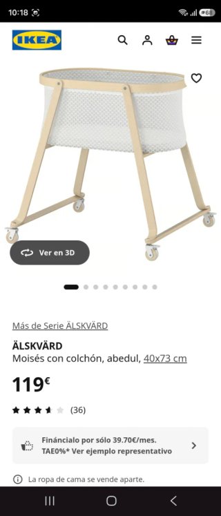Minicuna bebé ÄLSKVÄRD IKEA