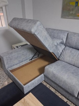Sofá modular gris tela