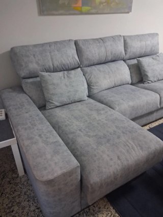 Sofá modular gris tela
