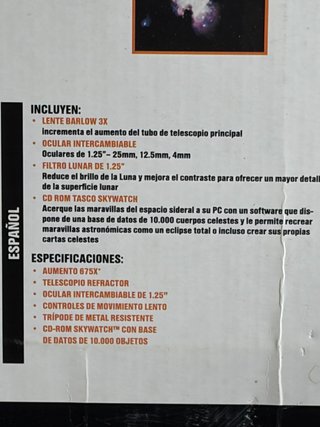 Telescopio Tasco Luminova 675X