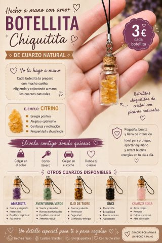 Botellita Chiquitita de Cuarzo Natural