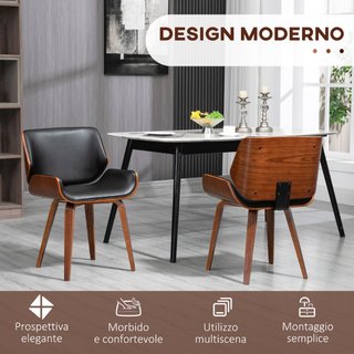 Set di 2 Sedie da Pranzo Stile Vintage Imbottite i