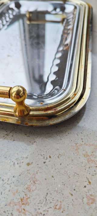 Vassoio vintage cromo/oro
