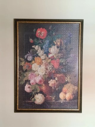 Cuadro de flores enmarcado