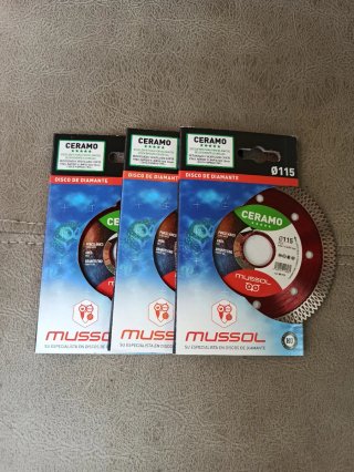 3 Discos Diamante Mussol Ceramo Ø115