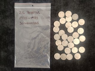 LOTE 573 MONEDAS DE 1 A 50 PESETAS J.CARLOS I