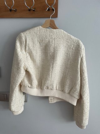 Chaqueta Zara Tweed Beige y Dorada