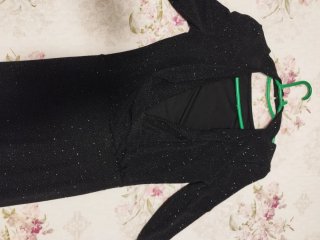 Vestido fiesta H&M negro brillo XS