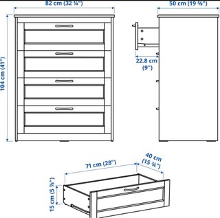 Cómoda Songesand IKEA blanca 4 cajones
