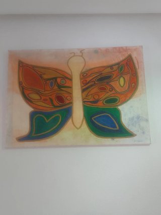 Cuadro Óleo y Pastel Mariposa