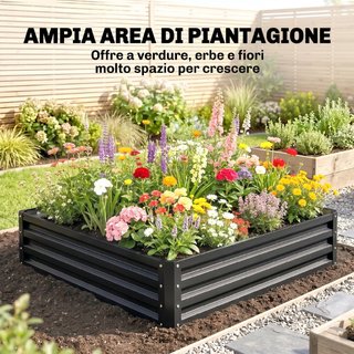 Letto per Orto Rialzato a Fondo Aperto con Rivesti