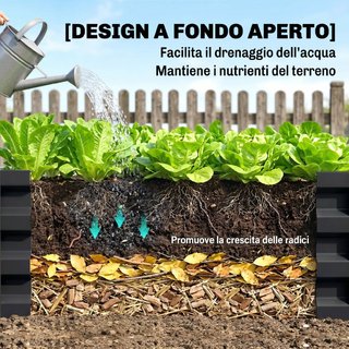 Letto per Orto Rialzato a Fondo Aperto con Rivesti