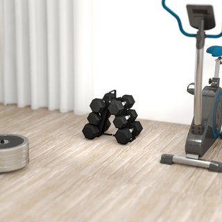 Set di Manubri Palestra con Supporto in Metallo co