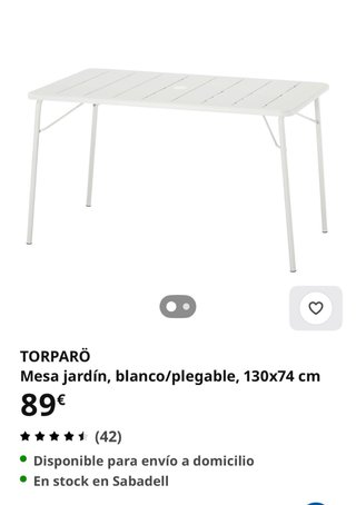 Mesa plegable jardín Torparö Ikea