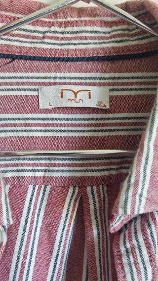 Camisa Milano de rayas granate y blanco Talla L
