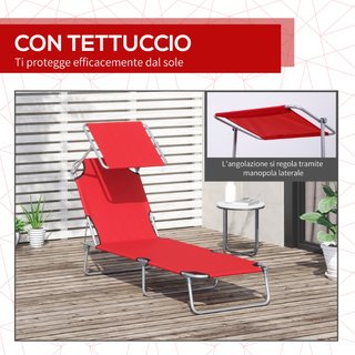 Sdraio da Giardino Pieghevole con Tettuccio Regola