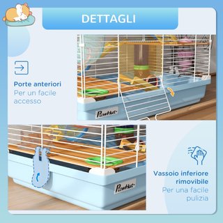 Gabbia per Criceti a 5 Livelli con Tubi, Ruota, Sc
