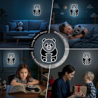 Letrero Neón Panda LED Decoración Pared