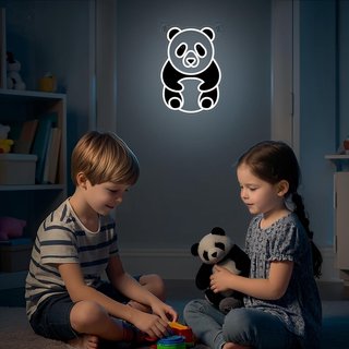 Letrero Neón Panda LED Decoración Pared