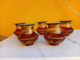 Cinco tulipas antiguas cristal tallado