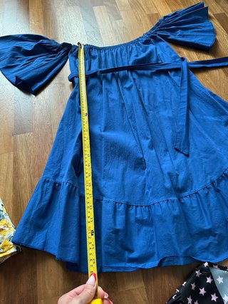 Vestito corto blu cotone