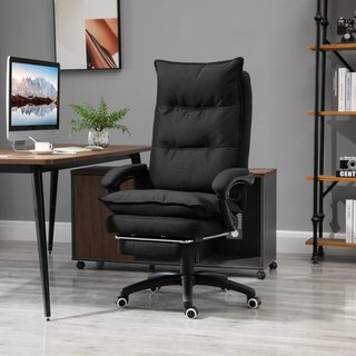 Sedia da ufficio ergonomica con 6 punti massaggio e telecomando, 70x62x120-130 cm, nero
