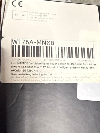 Pantalla 10.25 Mercedes A/CLA/GLA 6GB/128GB