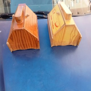 2 Cajas Limpia Calzado Antiguo Madera