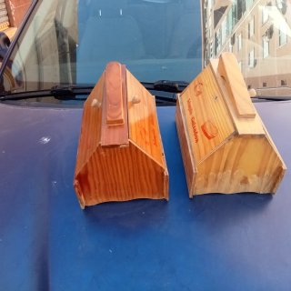 2 Cajas Limpia Calzado Antiguo Madera