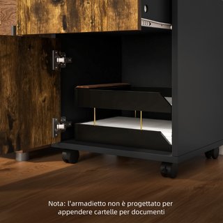 Cassettiera Portadocumenti con Cassetto e Ripiano,