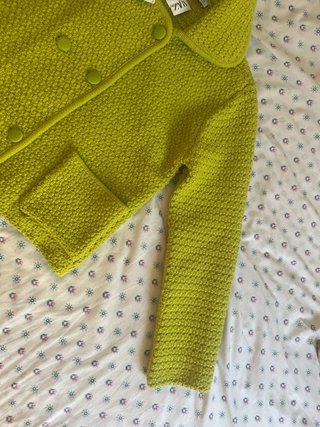 Chaqueta Zara Verde Talla M Manga Francesa