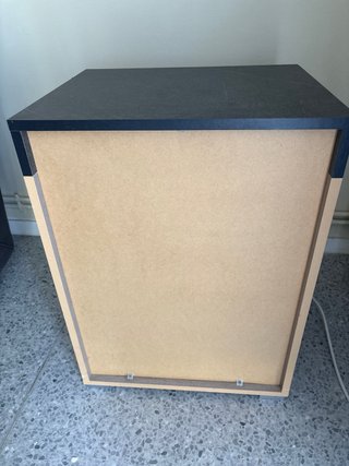 2 Mesita de noche moderna madera y piedra