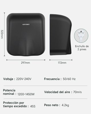 Secador de manos ANYDRY Acero Inoxidable