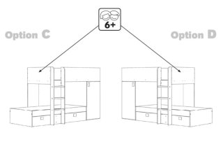 Cama tren litera modular + armarios