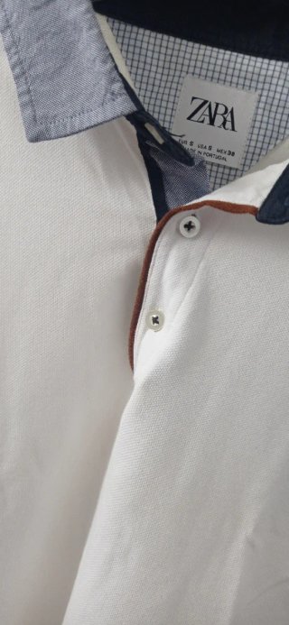 Polo Zara Blanco Talla S