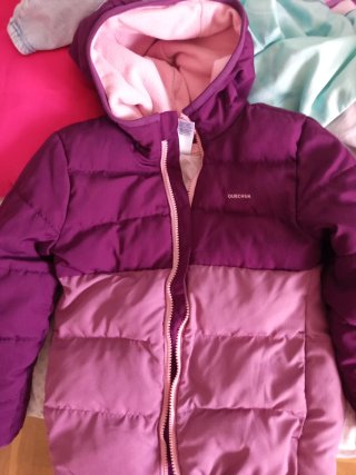 Chaqueta Quechua Morado y Rosa Talla 5-6 años