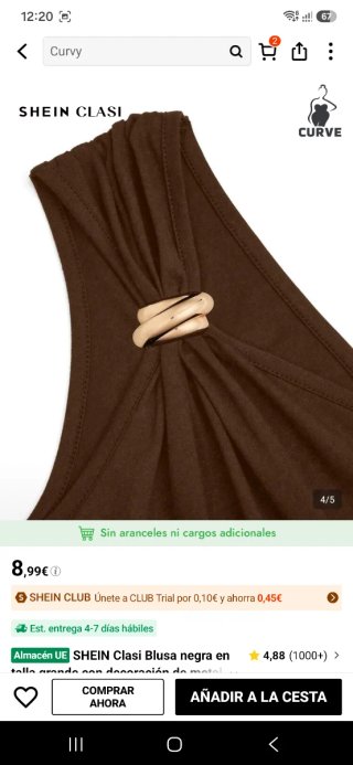 Camiseta asimétrica SHEIN talla grande 4XL. NUEVA