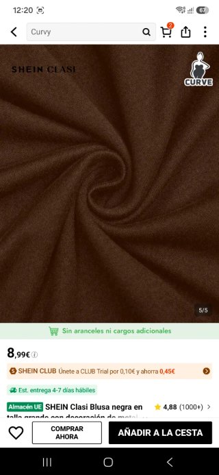Camiseta asimétrica SHEIN talla grande 4XL. NUEVA