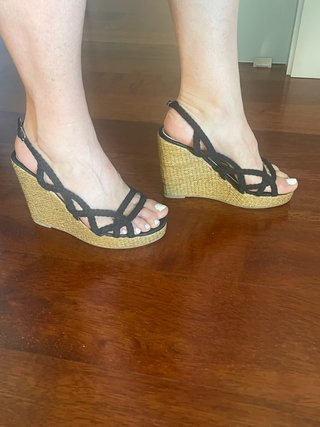 Sandalias cuña Benetton negras T37