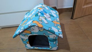 Casita para mascota con estampado de pájaros