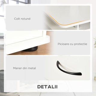 Scrivania per PC in truciolato e acciaio con vassoio per tastiera e monitor, 2 cassetti e spazio per computer, 120X55X85 cm, bianco