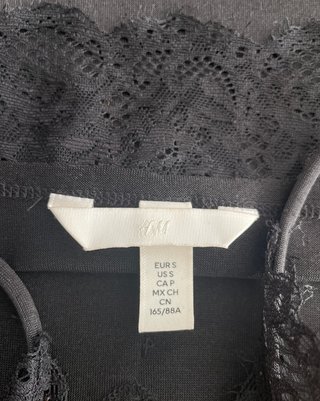 Vestido lencero H&M encaje negro Talla S