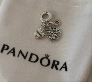 Pandora Charm Corazón Familia Infinito Plata