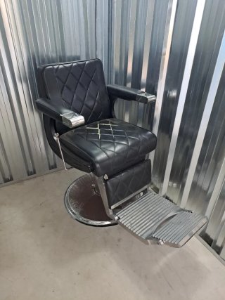 Sillón Peluquería Vintage Cuero Negro