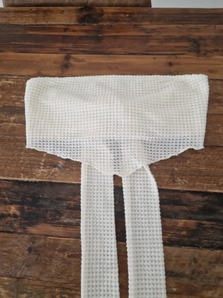 Top de tejido waffle blanco
