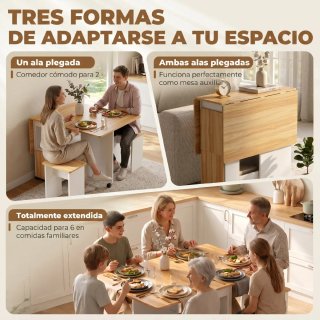 Mesa Comedor Plegable + 4 Taburetes