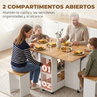 Mesa Comedor Plegable + 4 Taburetes