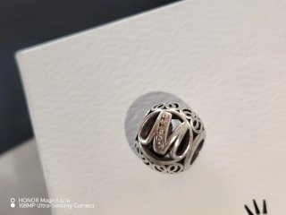 Charm Pandora Originale Lettera M Argento 925